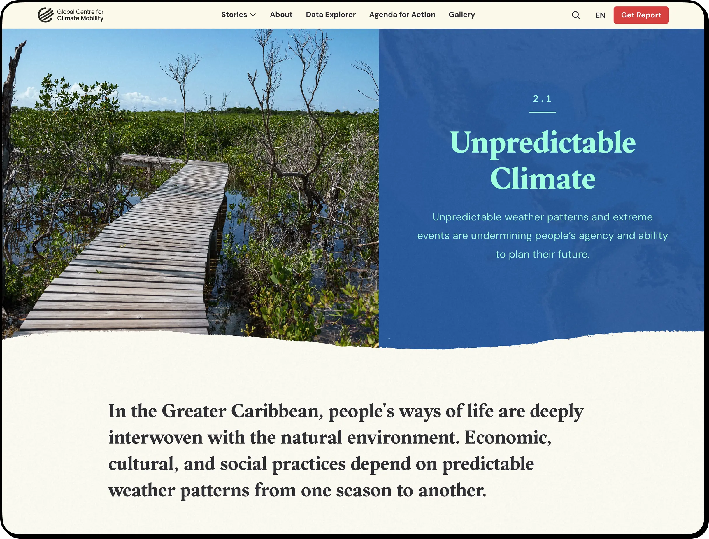 Global Centre for Climate Mobililty Website - Climate Report