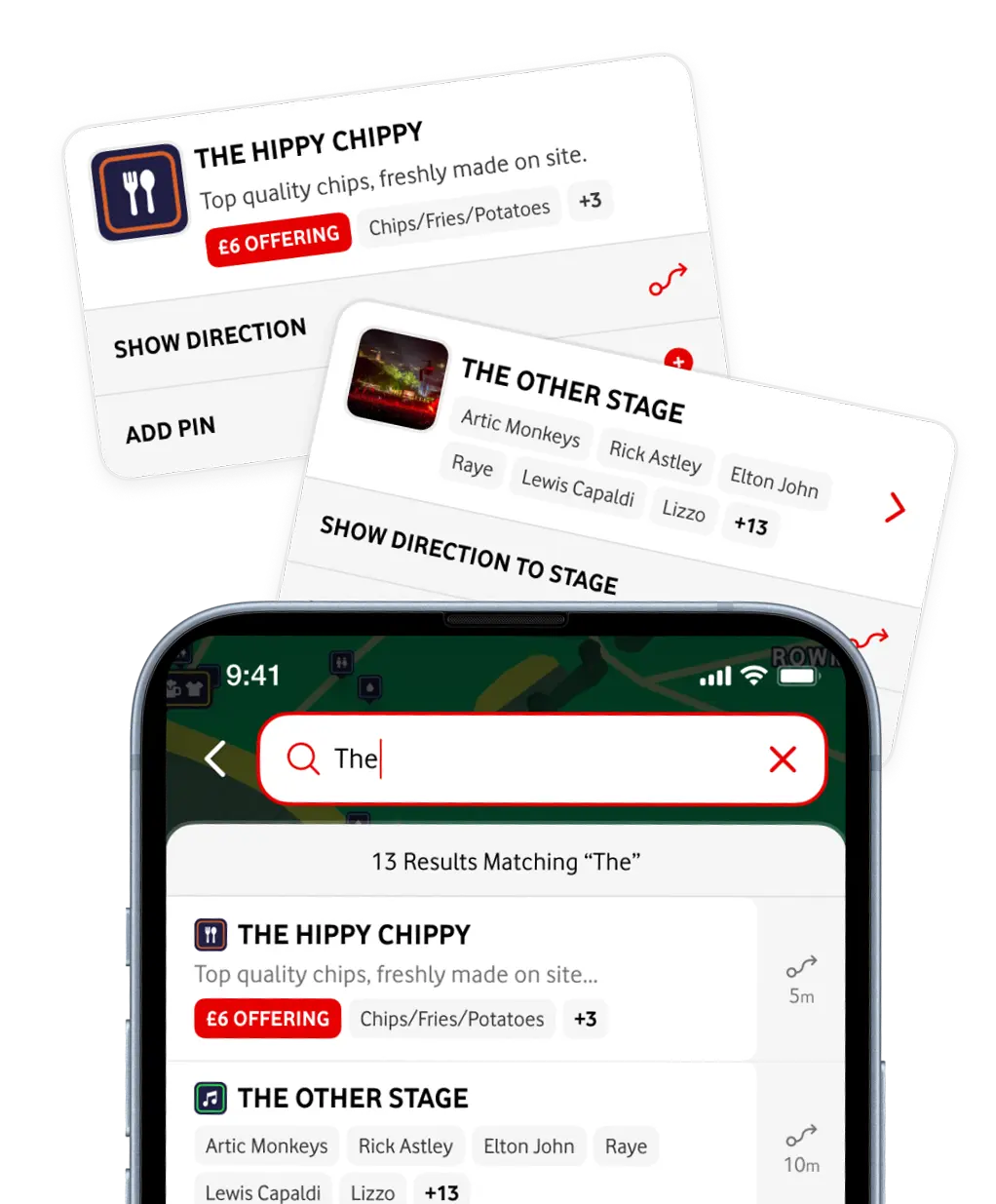 Glastonbury Festival App mobile app mockup
