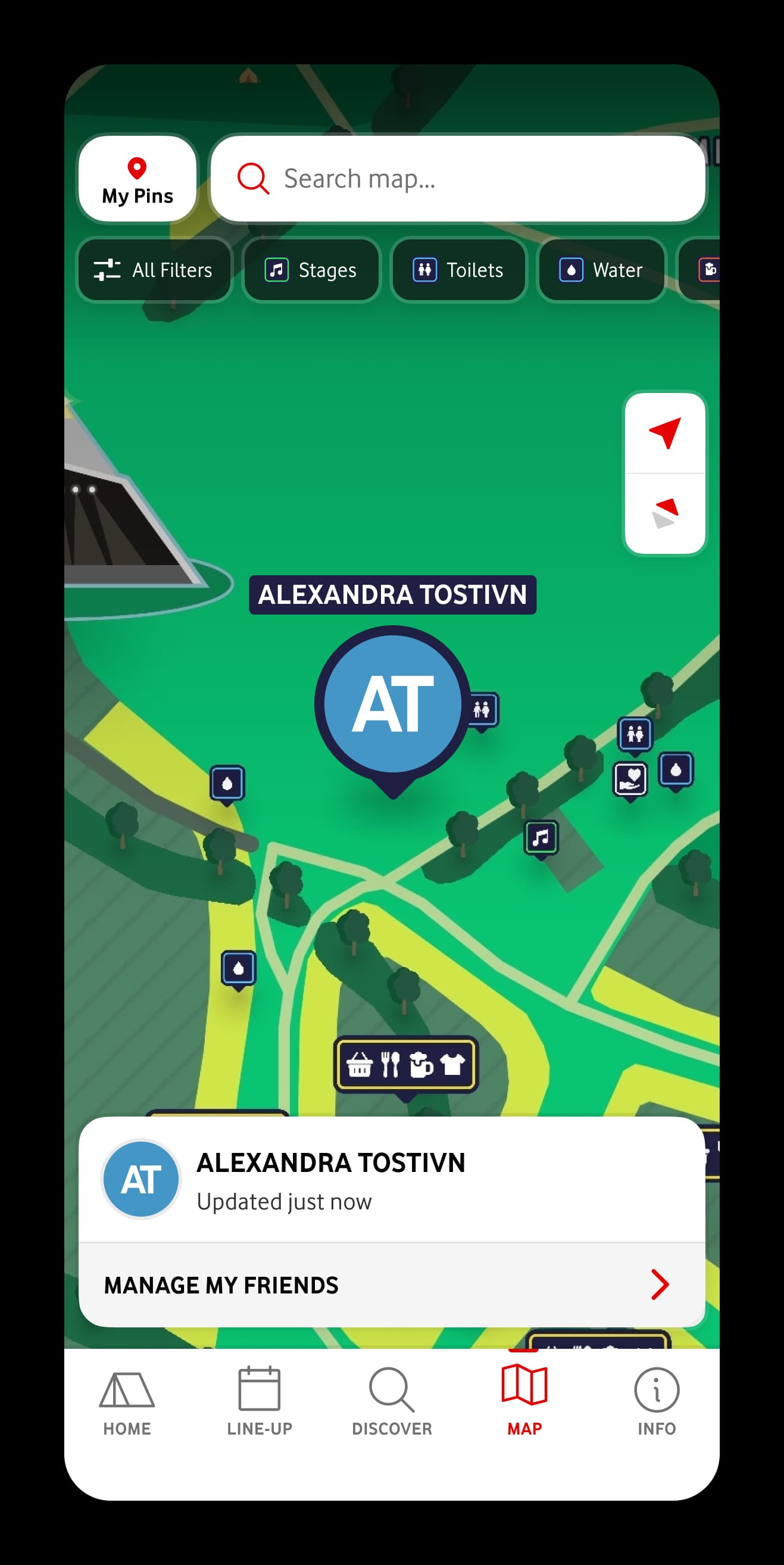 Glastonbury App - Map Navigation