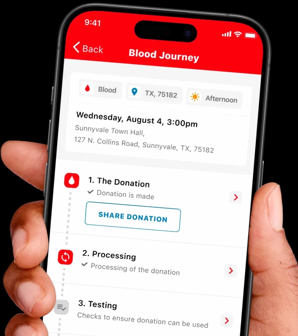 Blood Donor mobile app mockup