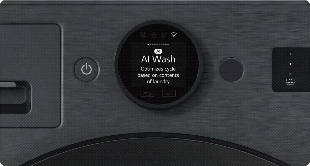 Close up of LG's AI Powered Washing Machine