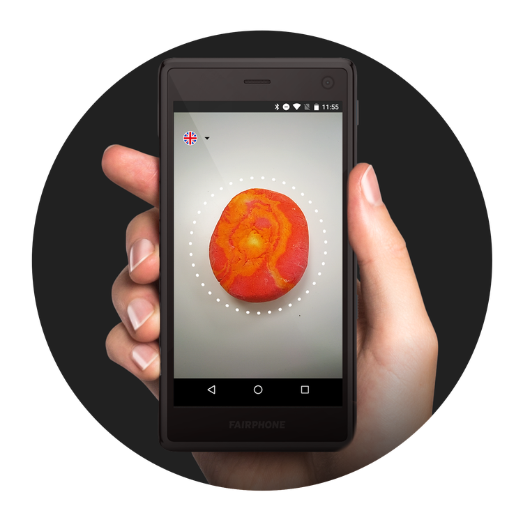 App screen showing a Lush product viewed in the camera