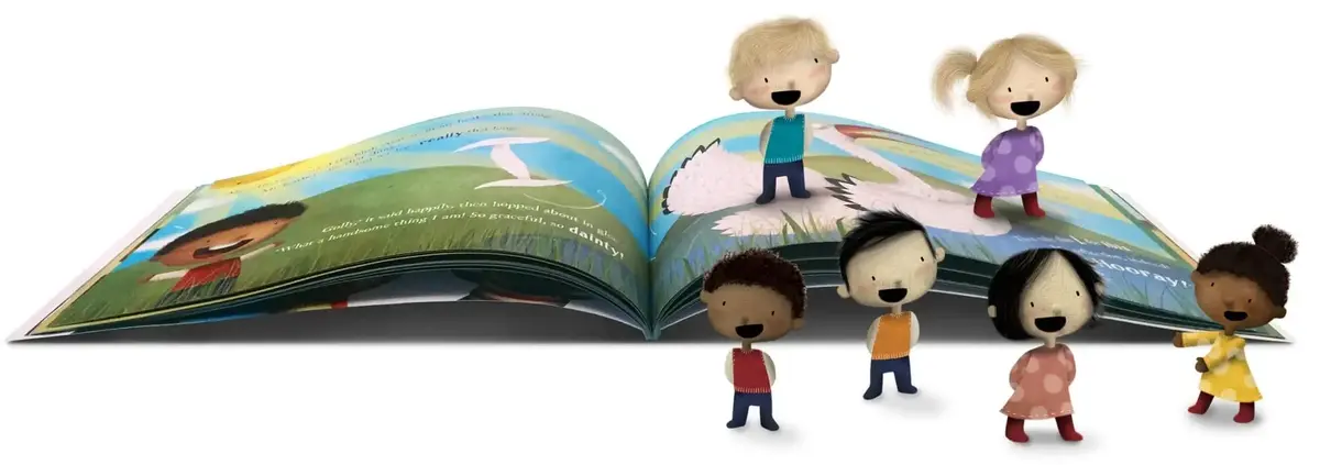 Book with little children characters