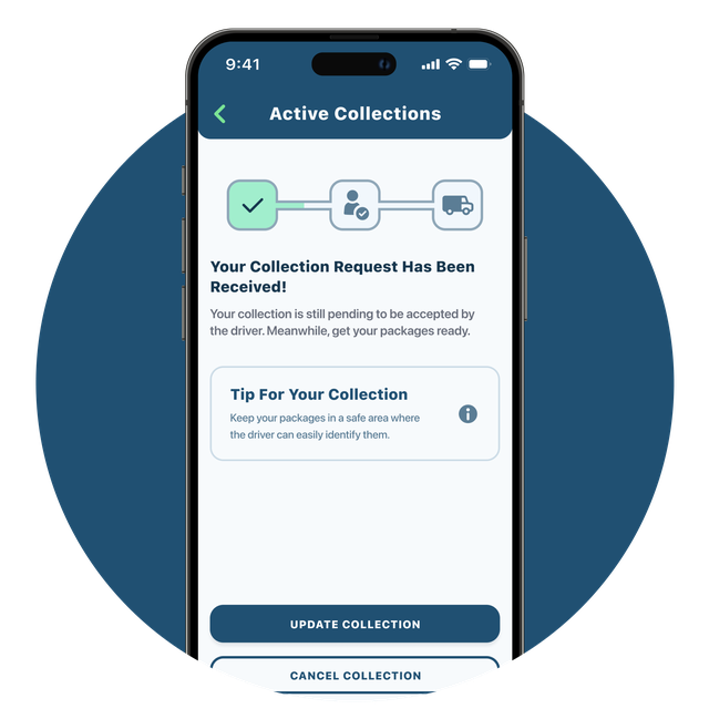 Phone screen displaying the tracking feature.