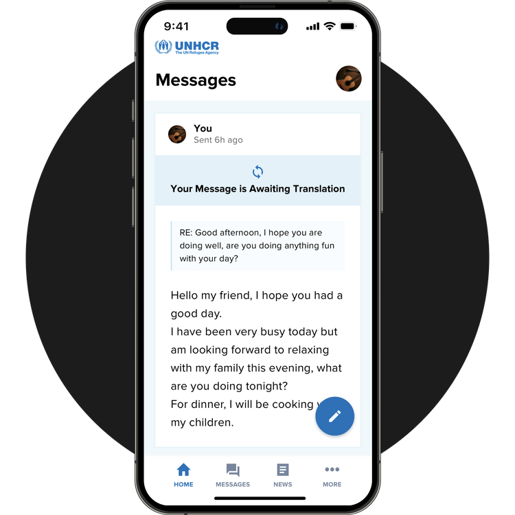 App screen showing messages from mentor.