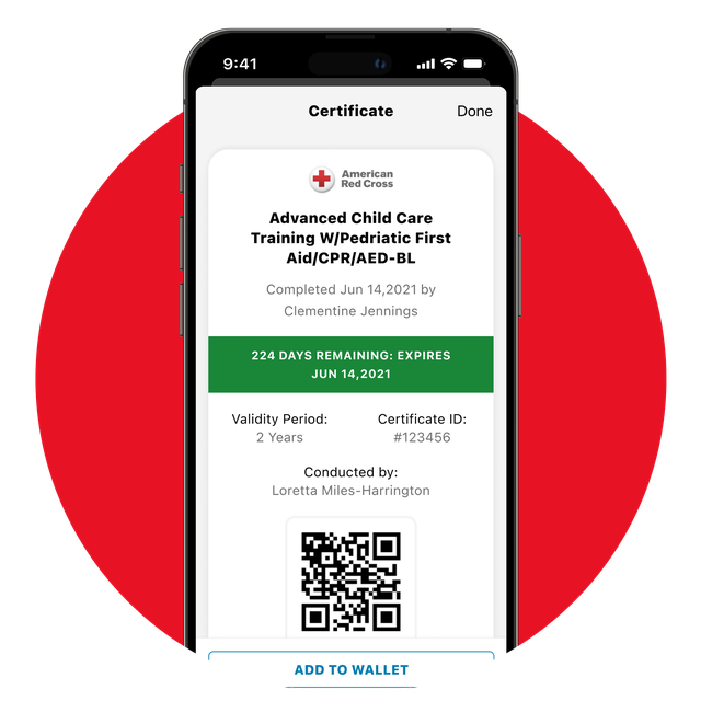 Phone screen displaying the first aid courses in the app.