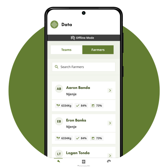 Phone screen with the Good Nature Agro app interface.