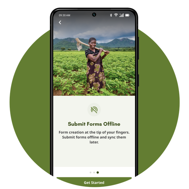 Phone screen showing the offline capability to submit forms.