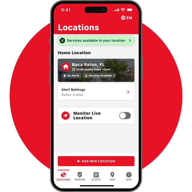 Phone screen showing the app homescreen.