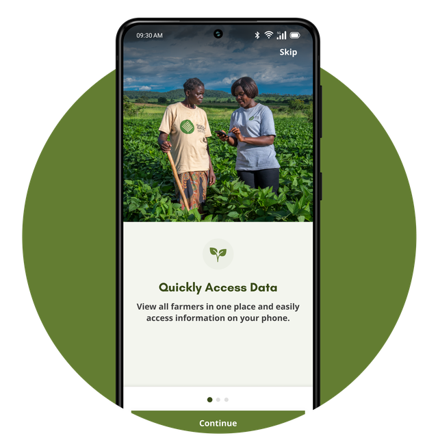 Phone screen with the Good Nature Agro app interface.