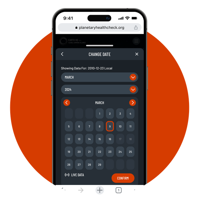 Phone screen displaying the ability to change the timeframe on the platform.
