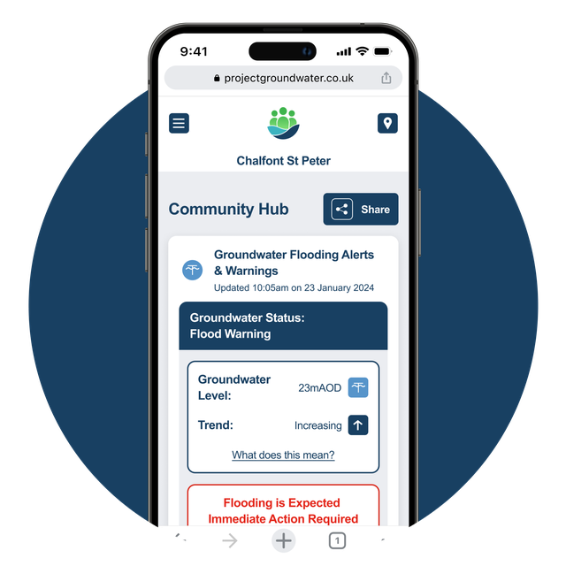 App showing the community hub page.
