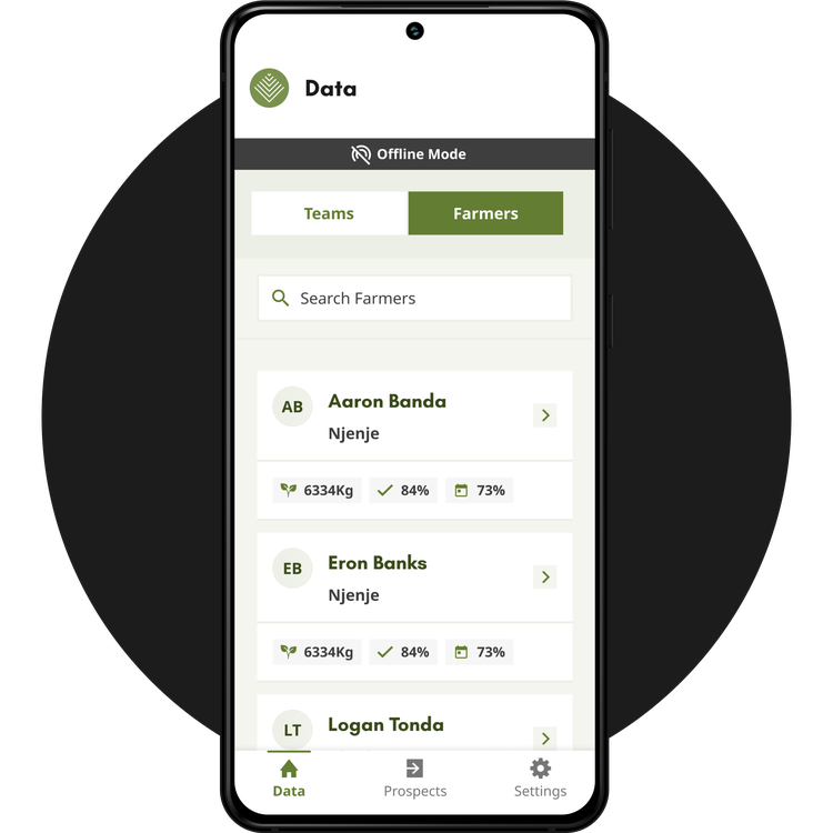 Phone screen displaying the Good Nature Agro app.