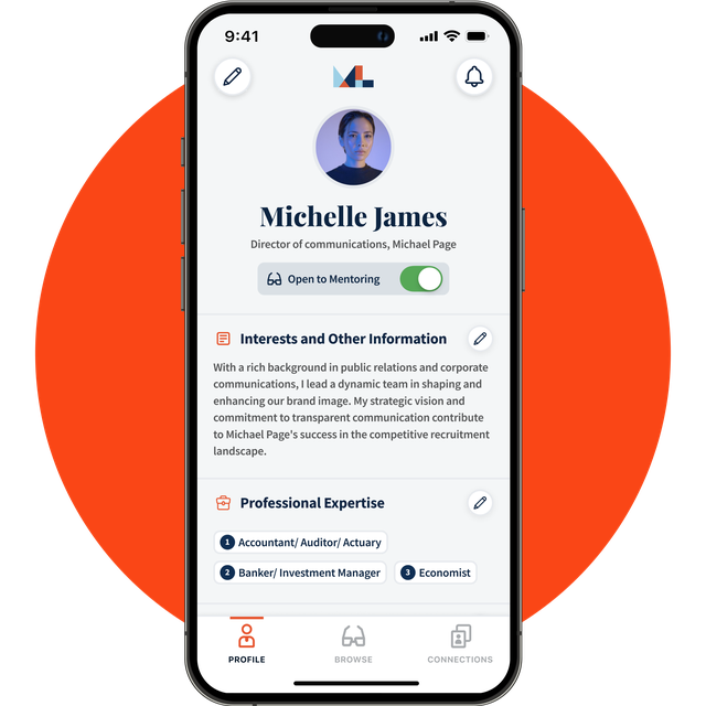 The profile page in the Migrant Leaders app.
