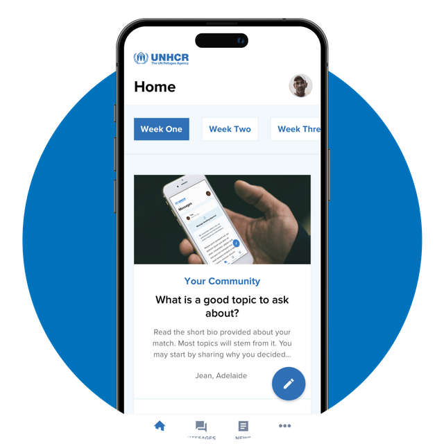 Phone screen showing the timeline feature in the app.