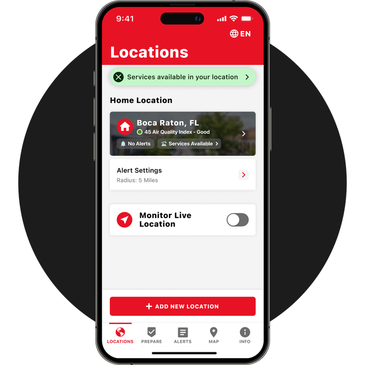 Phone screen showing the app homescreen.