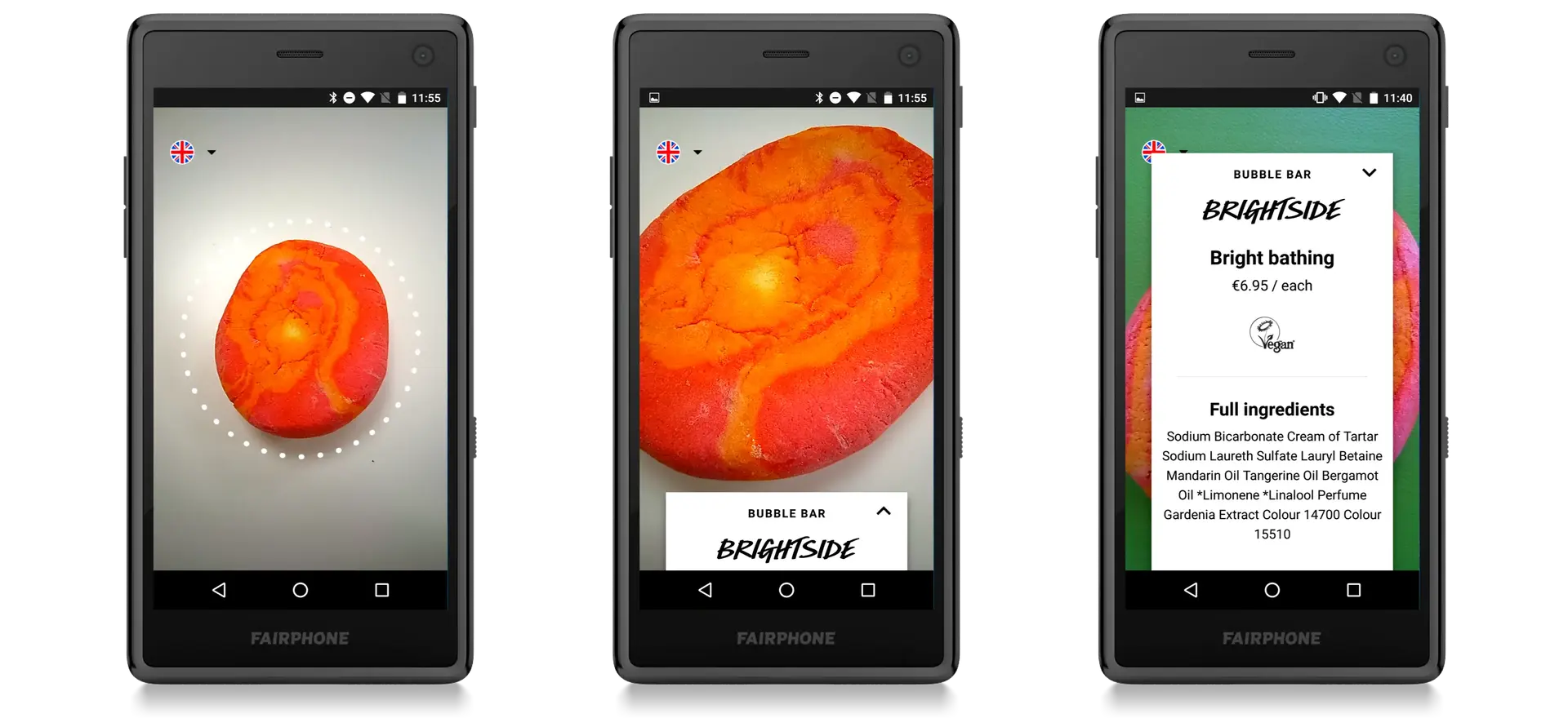 Three Lush App Screenshots