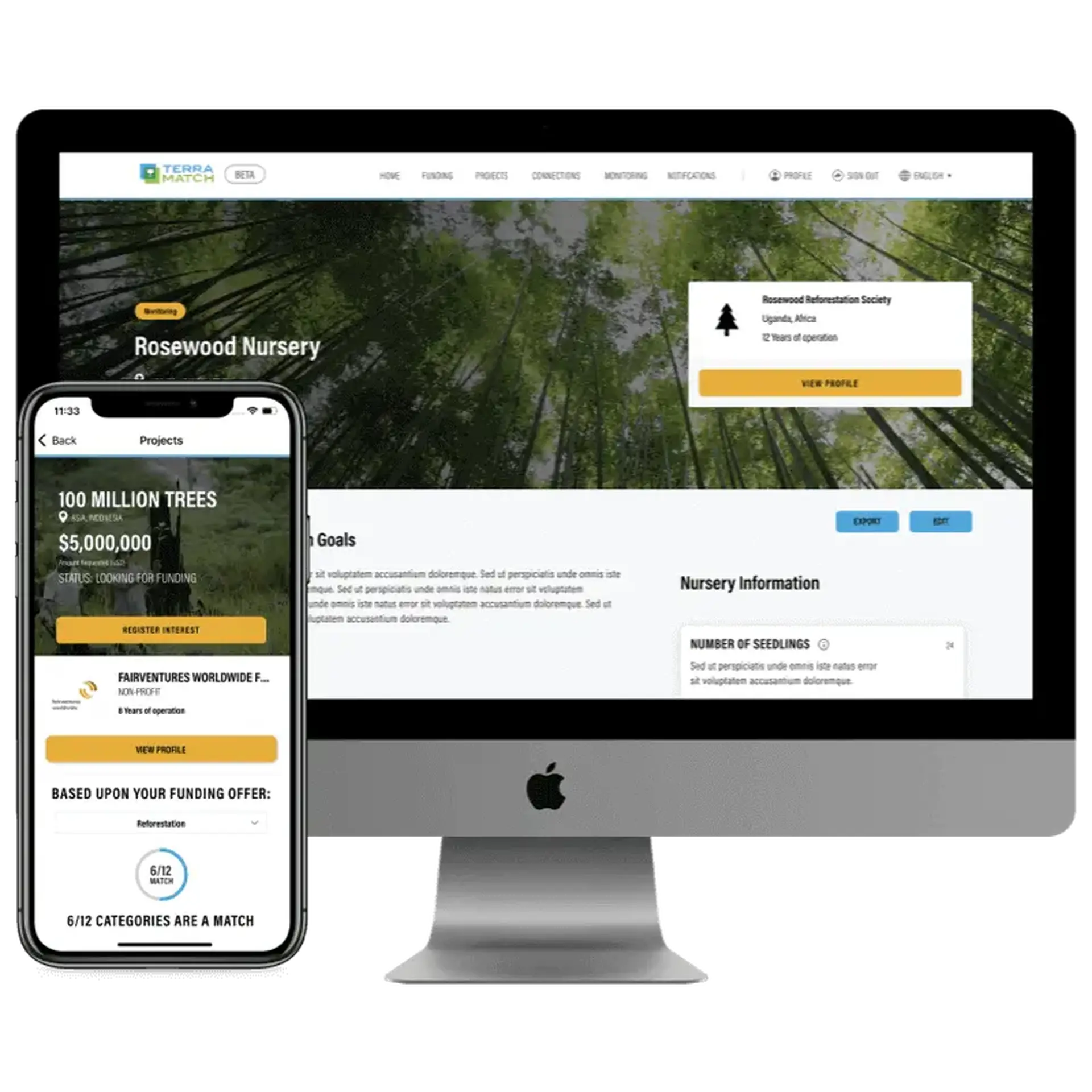 Terramatch App and Desktop Side by side